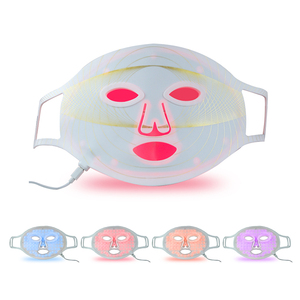 قناع علاج بخاصية الضوء الأحمر LED متوفر بـ 4 ألوان للوجه في المنازل والمساحات الصحية قناع علاج بخاصية الضوء LED من السيليكون قابل للثني جهاز تجديد البشرة - Product Image 2