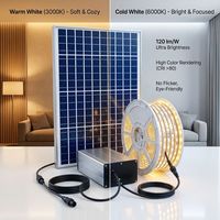 Bande lumineuse LED solaire 10M 24V 8mm IP65 étanche pour la décoration des toits d'hôtels, des salons, des villas, des balcons et des terrasses