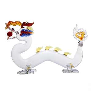 Botella de vino de cristal de vodka de whisky con forma de dragón de borosilicato alto vacío de lujo de 750ml para whisky Vodka <span class=keywords><strong>Tequila</strong></span> Brandy sellado de corcho - Product Image 3