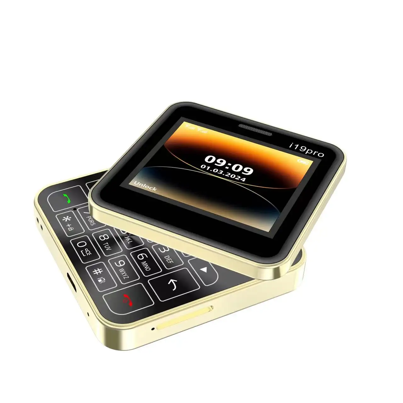 O novo telefone i19 Pro de 2.4 polegadas com bateria embutida de 1400mAh para celular Sim GSM duplo, design clássico antigo, deslizante, da China