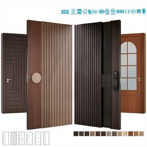 Portes d'entrée pivotantes extérieures modernes en bois massif de luxe européen BASEN, anti-effraction - Product Image 3