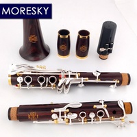MORESKY Clarinet Bb Cocobolo Wood Silver Plated Keys 18-Key Customizable Luna Nickel Silver Surface Grenadilla Body