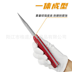 [Cuchillo Recto de Acero DC53 de Diseño Propio], Cuchillo Recto Integrado Pequeño de Alta Dureza para Exteriores, para Desbrozar en la Montaña - Product Image 5