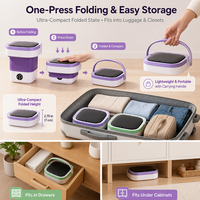 Lave-linge portable pliable automatique avec sécheuse, 3 modes de nettoyage en profondeur pour les sous-vêtements
