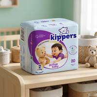 Couches-culottes jetables Kippers pour bébé, taille 2, douces et respirantes, paquet de 20 pièces, imprimées, non tissées, pour usage quotidien, approvisionnement en gros