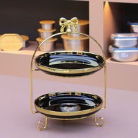 Support à gâteaux en métal avec nœud papillon mignon pour décoration de mariage, buffet de desserts, présentoir de nourriture, présentoir à cupcakes à 2/3 étages