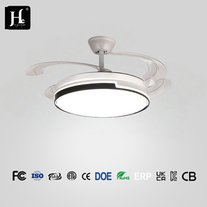 Ventilateur de plafond design moderne de luxe 72W/96W avec éclairage LED, lustre nordique réglable pour salon, matériau fer + acrylique - Product Image 4