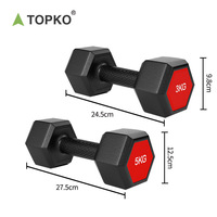 TOPKO — haltères hexagonales en caoutchouc, vente de france, ensemble pour homme et femme, haltère, fitness à domicile, 5kg 10kg 20kg