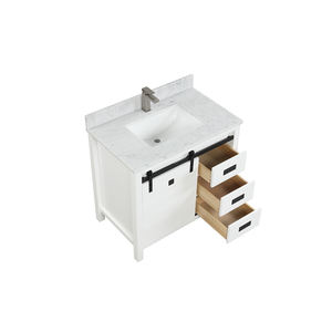 Mueble de Baño Moderno y Duradero de Madera Maciza, Independiente, con Superficie Fácil de Limpiar, Bisagras de Cierre Suave y Espejo, Ideal para Apartamentos - Product Image 3