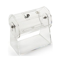 Tambour de loterie rotatif transparent en acrylique OEM personnalisé boîte de tirage de billets de loterie boîte de loterie en plastique avec serrures