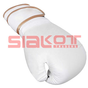 Gant de boîte en cuir blanc, professionnel de haute qualité, personnalisé avec logo de marque pour le client - Product Image 2