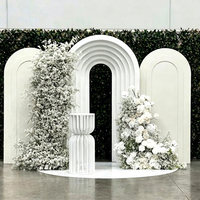 BK-147 Venta al por mayor del fabricante: Suministros de decoración para eventos, Panel de fondo de arco blanco, Soporte de arco redondo para escenario de bodas