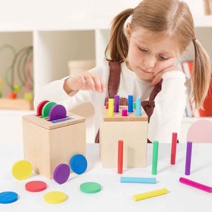 Juguete de Madera para Habilidades Motoras Finas Sensoriales, Montessori, Juego de Clasificación de Formas y Colores para Bebés, Caja de Monedas, Bloques Geométricos de Emparejamiento - Product Image 4