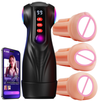 3 Austauschbare Hüllensets AI Sync Pocket Pussy Stroker Maschine APP-Steuerung Erwachsenenspielzeug Vibrierender Saugender Männlicher Masturbationsbecher
