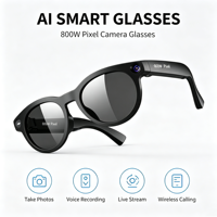 Gafas de sol inteligentes con cámara de 8MP, traducción multilingüe, llamadas inalámbricas, protección UV, gafas de viaje