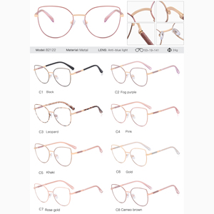 Femmes à la mode solide motif oeil de chat cadre en métal lunettes charnière à ressort <span class=keywords><strong>Anti</strong></span> lumière bleue bloquant la monture de lunettes optique - Product Image 6