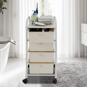 Carrito de almacenamiento multifuncional con 3 cajones, organizador metálico con ruedas para dormitorio, sala de estar, cocina y uso doméstico. - Product Image 2