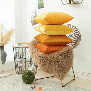 18x18 Inch Fall <strong>Orange</strong> Velvet Decorative Throw <strong>Pillow</strong> Covers Cushion Cover <strong>Pillow</strong> Case for Sofa Couch Bed Chair/ - Product Image 2