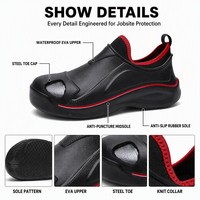 Chaussures de travail de cuisine anti-perforation avec embout en acier, imperméables, résistantes aux chocs SRC, chaussures de sécurité pour chef, pour l'industrie