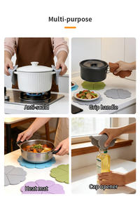 Posavasos Redondo de Silicona y Salvamanteles con Diseño de Trébol de 5 Hojas, Envío Rápido, Apto para Lavavajillas, Accesorios de Silicona para Bar y Cocina - Product Image 4