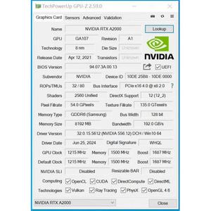 ใหม่ Rtx A2000 8gb Gddr6 Deep Learning Ai Training Workstation Desktop พัดลมระบายความร้อน Pci 4.0 Directx 12 จีพียูระดับไฮเอนด์ - Product Image 6