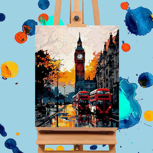 Europa città paesaggi DIY pittura a olio digitale <span class=keywords><strong>Kit</strong></span> <span class=keywords><strong>per</strong></span> adulti pittura acrilica <span class=keywords><strong>su</strong></span> <span class=keywords><strong>tela</strong></span> incorniciato fiore paesaggio marino da numeri - Product Image 3