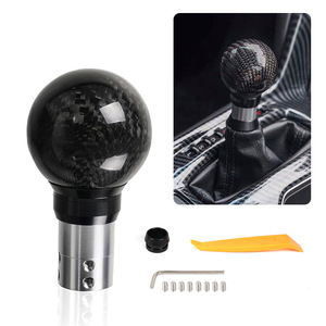 Carbon Fiber Shift Knob 51mm 88mm Push <b>Button</b> Type For Honda Civic Accord - Product Image 3