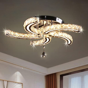 Kaltweiß Sichel förmige Kristall Decken leuchte Edelstahl Basis Wohnzimmer Schlafzimmer Hotel Innen halle Verfügbar Mitte - Product Image 1