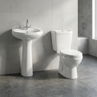 2022 nouveauté articles sanitaires en céramique rose Wc ensemble de toilette avec lavabo sur pied pour l'exportation du Ghana