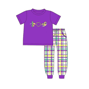 Preventa de Ropa Infantil para Mardi Gras, Diseños de Camisetas, Pantalones Deportivos, Leggings, Conjuntos de 2 Piezas para Hermanos - Product Image 2
