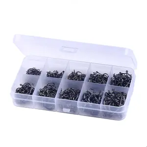 100pcs fishing hooks set box steel carp fishing jig hooks with hole fishhooks 10size 3#-12# pesca fishing tackle tool