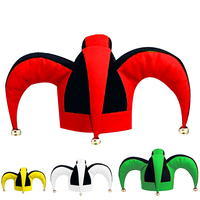 Chapeau de bouffon personnalisé pour adulte avec col assorti, ensemble de costume de clown médiéval, chapeau de déguisement pour Halloween, carnaval, cosplay