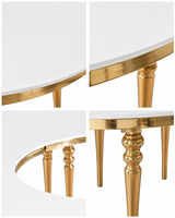 Table à manger pliante moderne de luxe en acier inoxydable, table serpentine demi-ronde, écologique, pour événements hôteliers et mariages