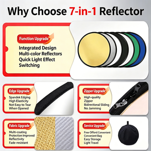 Panneau Réflecteur Professionnel Multifonctionnel 7-en-1 Pliable Diffuseur de Lumière Fond Chroma Key pour Portrait Vidéo Extérieur - Product Image 3