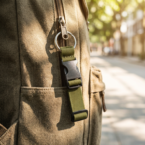 Sangle de bagage ajustable avec anneau métallique et boucle, sangle de transport robuste pour sacs et manteaux - Product Image 1