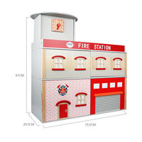 Nouveau Style 2023 plus populaire enfants Simulation préscolaire en bois jouet caserne de pompiers bois lutte contre l'incendie camion maison de poupée jouets