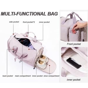 Travel Bag Overnight Carry on Luggage with Shoe Compartment Trolley Sleeve for Sports Travel Camping - Product Image 5