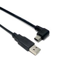 Cable Micro-USB 2.0 AM de 5 Pines Macho con Ángulo de 90 Grados, 0.25m, con Malla de Protección, para Escáner de Código de Barras, Cámara, Impresora, Computadora, Automóvil, PVC