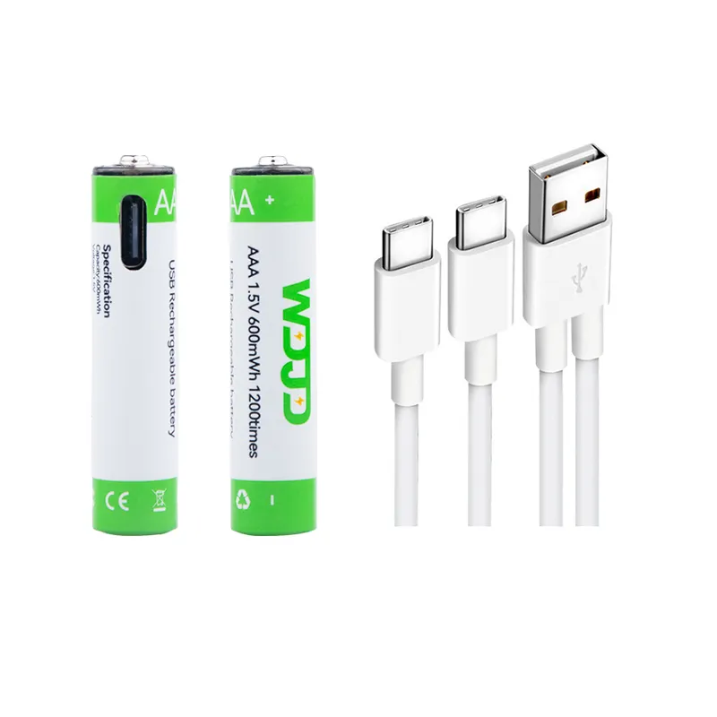 1.5V AAA Rechargeable Batteries 600mWh Type C USB Li-ion Lithium Battery