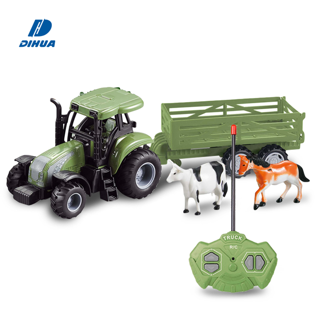 27mhz 4CH Remote Control Horse Trailer Toy RC Farm Tractor with Carrying Animal Farm Car for Children