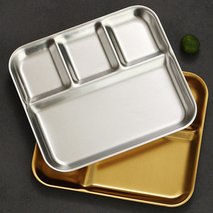 Bandeja para Aperitivos de Acero Inoxidable 304 con Logotipo Personalizado, Apta para Alimentos, Duradera, para Barbacoa, Plato Dividido para Salsas, Plato para Servir en Restaurantes - Product Image 3