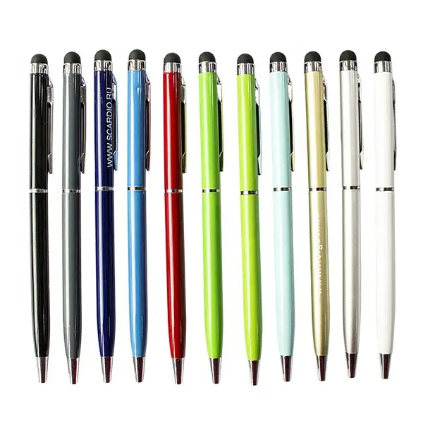 Bolígrafo De Metal, bolígrafo Stylus personalizado, promoción, 12 colores