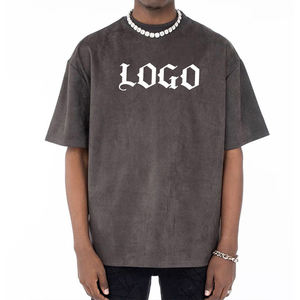 Koszulki-Camiseta de algodón para hombre, ropa de tendencia de lujo, guapo, venta al por mayor, gruesa, 2023 - Product Image 1