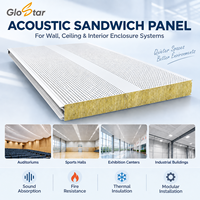 Panneau sandwich de toiture en laine minérale acoustique perforée Glostar pour l'absorption sonore des terrains de pickleball, de tennis et des gymnases