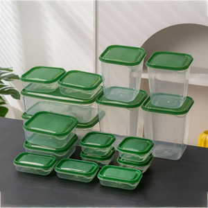 Bán buôn 17 cái nhựa Hộp Ăn Trưa tủ lạnh nhựa <span class=keywords><strong>container</strong></span> Set Giữ thực phẩm tươi sống Crisper tổ chức lọ với nắp - Product Image 2