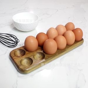 Independent Brands Wooden Egg Tray 6 Holes Freshness Preservation <b>Kitchen</b> Storage For Eggs And Duck Eggs - Product Image 1