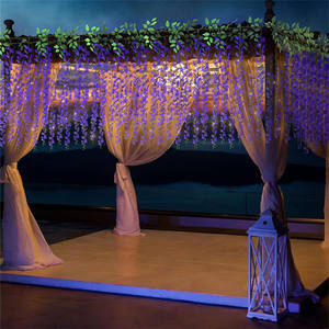 Guirnalda de Flores Artificiales de Glicinia de 6 Pies, Flores Artificiales de Seda y Plástico con Tacto <span class=keywords><strong>Real</strong></span> para Decoración de Fondo de Boda - Product Image 4