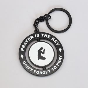 360 độ xoay vòng trái tim keychain sáng tạo quay hai mặt kim loại men Keychain - Product Image 2