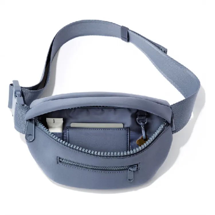 कस्टम लोगो प्रिंट निविड़ अंधकार कमर बैग पिछाड़ी पैक Neoprene पार शरीर लंबी पैदल यात्रा बैग