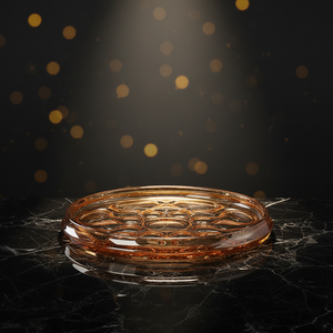 37.8cm amber hollow flat Home Decoration Wedding crystal glass Candy Storage Container Glass Candy fruit bowl - Product Image 6